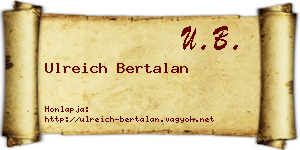 Ulreich Bertalan névjegykártya